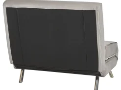 Sohvat<Beliani 1-Istuttava Vuodesohva Sametti Vaaleanharmaa Farris