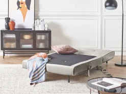 Sohvat<Beliani 1-Istuttava Vuodesohva Sametti Vaaleanharmaa Farris