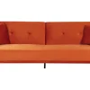 Sohvat<Beliani 3-Istuttava Vuodesohva Sametti Oranssi Lucan