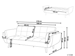 Cheap Beliani 3-Istuttava Vuodesohva Sametti Vihrea Asby