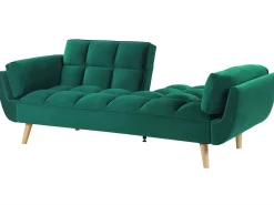 Cheap Beliani 3-Istuttava Vuodesohva Sametti Vihrea Asby