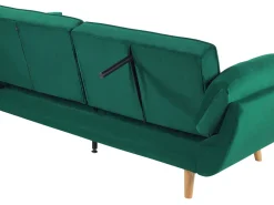 Cheap Beliani 3-Istuttava Vuodesohva Sametti Vihrea Asby