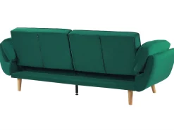 Cheap Beliani 3-Istuttava Vuodesohva Sametti Vihrea Asby