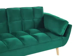 Cheap Beliani 3-Istuttava Vuodesohva Sametti Vihrea Asby