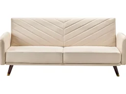 Shop Beliani 3-Istuttava Vuodesohva Sametti Beige Senja