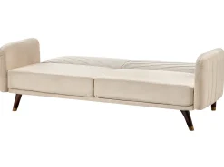 Shop Beliani 3-Istuttava Vuodesohva Sametti Beige Senja