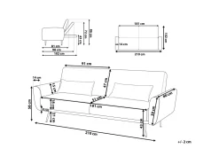 Sohvat<Beliani 3-Istuttava Vuodesohva Sametti Tummanpunainen Eina