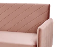 Sohvat<Beliani 3-Istuttava Vuodesohva Sametti Vaaleanpunainen Senja