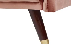 Sohvat<Beliani 3-Istuttava Vuodesohva Sametti Vaaleanpunainen Senja