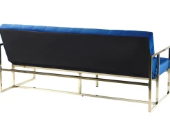 Sohvat<Beliani 3-Istuttava Vuodesohva Sametti Laivastonsininen Marstal