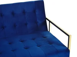 Sohvat<Beliani 3-Istuttava Vuodesohva Sametti Laivastonsininen Marstal