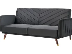 Fashion Beliani 3-Istuttava Vuodesohva Sametti Musta Senja