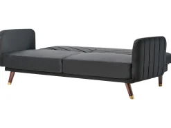 Fashion Beliani 3-Istuttava Vuodesohva Sametti Musta Senja