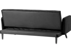 Fashion Beliani 3-Istuttava Vuodesohva Sametti Musta Senja