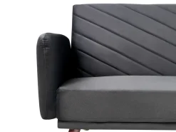 Fashion Beliani 3-Istuttava Vuodesohva Sametti Musta Senja