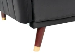 Fashion Beliani 3-Istuttava Vuodesohva Sametti Musta Senja