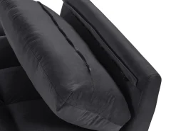 Sale Beliani 3-Istuttava Vuodesohva Sametti Musta Asby