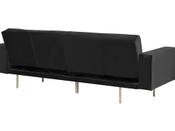 Sohvat<Beliani 3-Istuttava Vuodesohva Sametti Musta Visnes