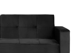 Sohvat<Beliani 3-Istuttava Vuodesohva Sametti Musta Visnes
