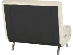 Best Sale Beliani 1-Istuttava Vuodesohva Sametti Kermanvalkoinen Farris