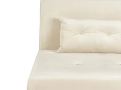 Best Sale Beliani 1-Istuttava Vuodesohva Sametti Kermanvalkoinen Farris