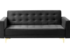 Shop Beliani 3-Istuttava Vuodesohva Sametti Musta Aberdeen