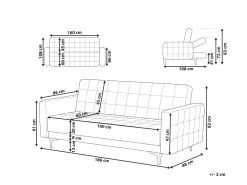 Sohvat<Beliani 3-Istuttava Vuodesohva Sametti Vaaleanpunainen Aberdeen