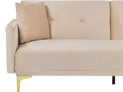 Hot Beliani 3-Istuttava Vuodesohva Sametti Beige Lucan