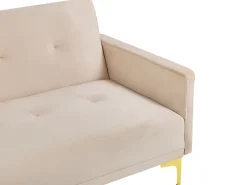 Hot Beliani 3-Istuttava Vuodesohva Sametti Beige Lucan