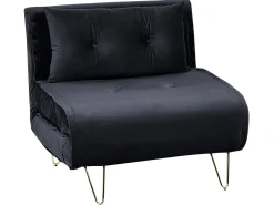 Store Beliani 1-Istuttava Vuodesohva Sametti Musta Vestfold