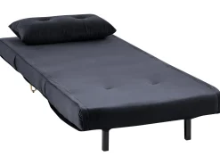 Store Beliani 1-Istuttava Vuodesohva Sametti Musta Vestfold