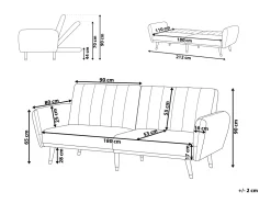 Store Beliani 3-Istuttava Vuodesohva Sametti Laivastonsininen Vimmerby