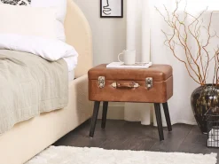 Sale Beliani Jakkara Keinonahka Säilytystila Kullanruskea 52 X 36 Cm Mallard