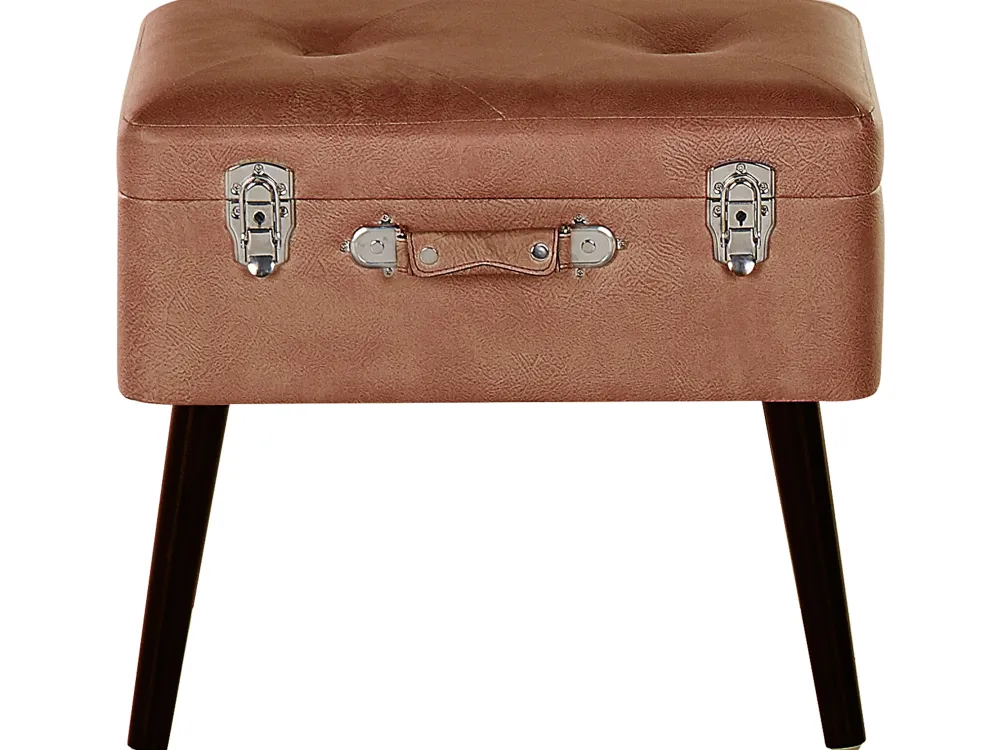 Sale Beliani Jakkara Keinonahka Säilytystila Kullanruskea 52 X 36 Cm Mallard