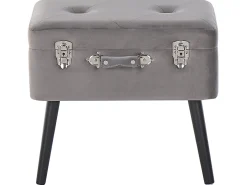 Säilytys<Beliani Jakkara Sametti Säilytystila Harmaa 52 X 36 Cm Mallard