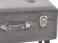 Säilytys<Beliani Jakkara Sametti Säilytystila Harmaa 52 X 36 Cm Mallard