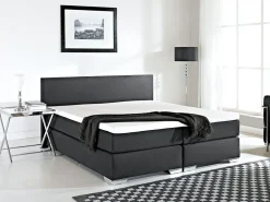 Sängyt<Beliani Jenkkisanky Kangas Musta 180 X 200 Cm President