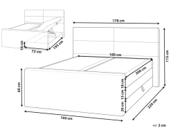 Sängyt<Beliani Jenkkisanky Kangas Säilytystila Vaalea Beige 160 X 200 Cm Aristocrat