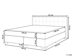 Online Beliani Jenkkisanky Kangas Vaaleanharmaa 140 X 200 Cm Admiral