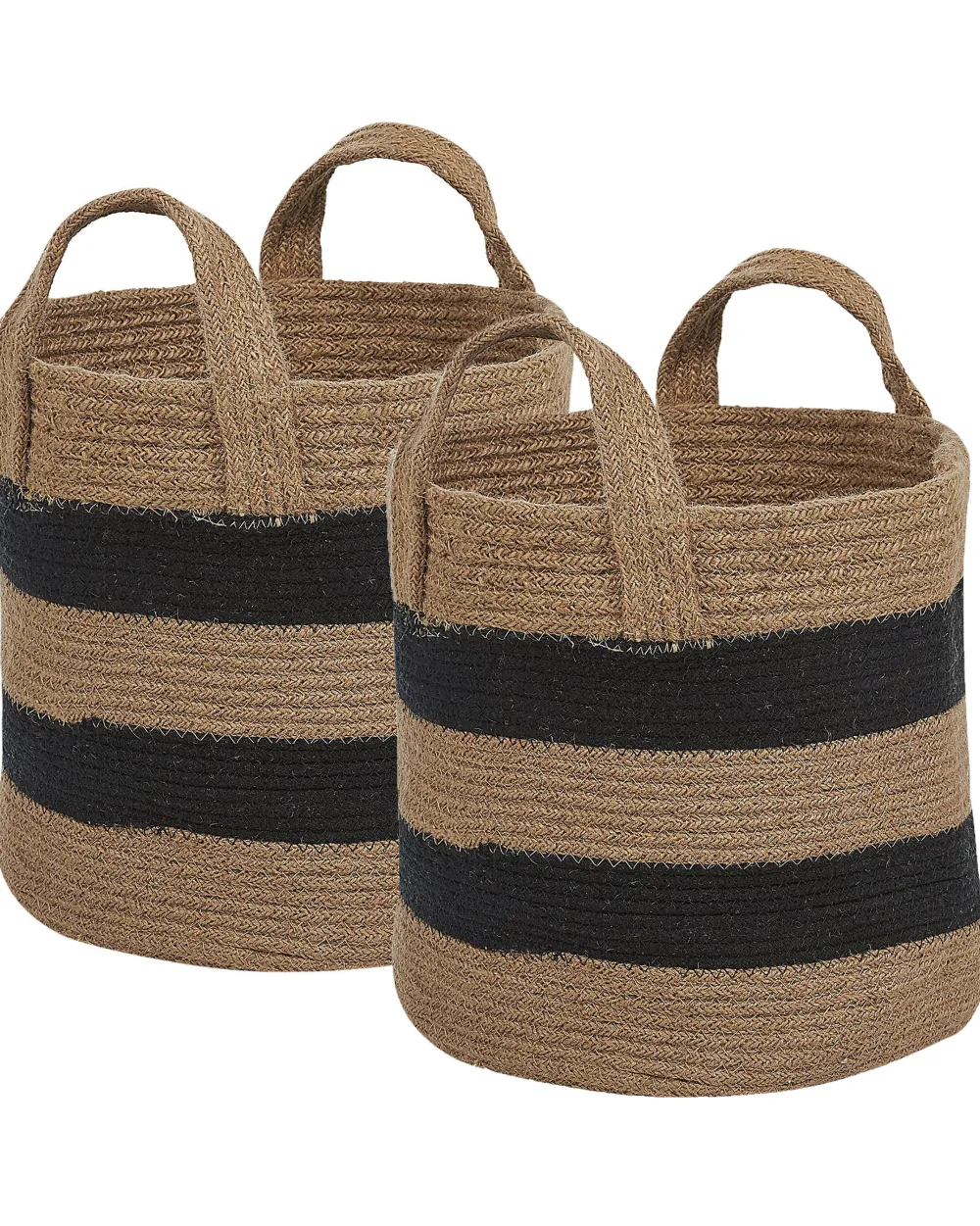 Säilytys<Beliani Juuttikori Beige/Musta 34 Cm 2 Kpl Gerede