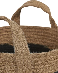 Säilytys<Beliani Juuttikori Beige/Musta 34 Cm 2 Kpl Gerede