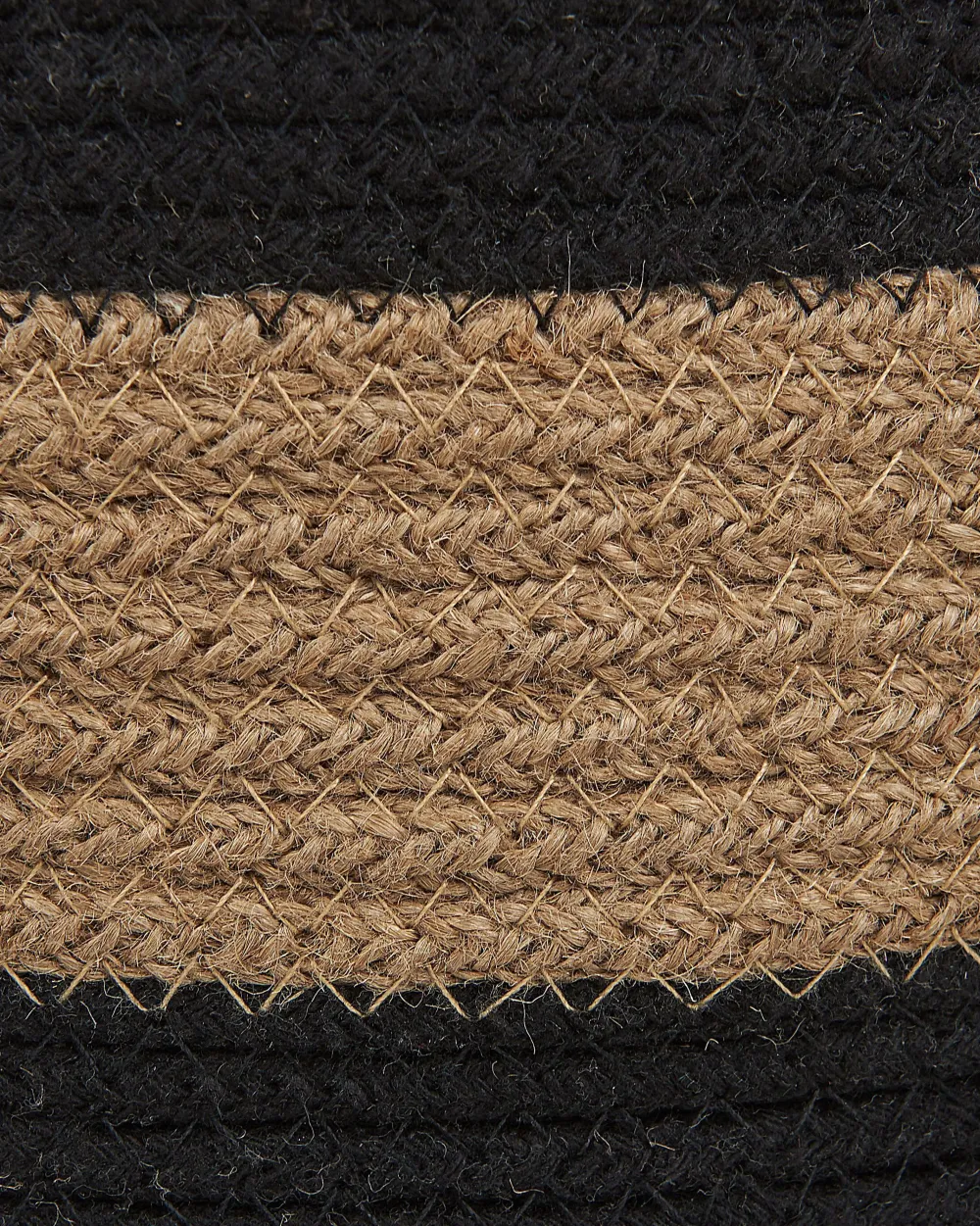 Säilytys<Beliani Juuttikori Beige/Musta 34 Cm 2 Kpl Gerede