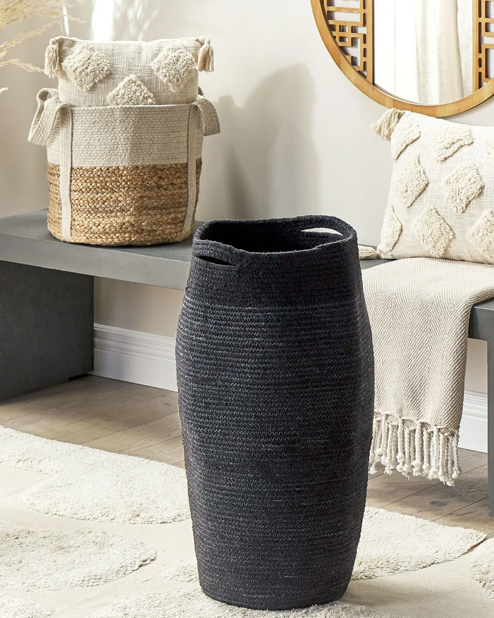 Säilytys<Beliani Juuttikori Beige/Valkoinen 35 Cm Sonipat