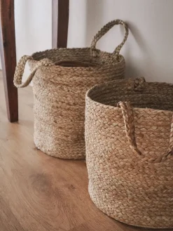 Lastenhuone<Beliani Juuttikori Hiekanruskea 2 Kpl Kaella