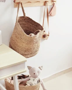 Lastenhuone<Beliani Juuttikori Hiekanruskea 2 Kpl Kaella