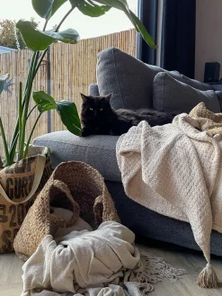 Lastenhuone<Beliani Juuttikori Hiekanruskea 2 Kpl Kaella