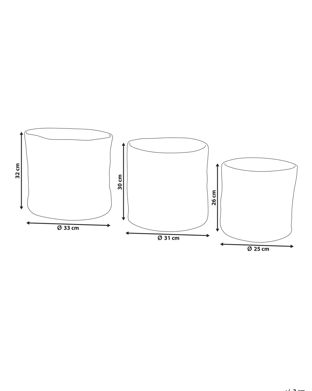 Säilytys<Beliani Juuttikori Hiekanruskea 3 Kpl Artigala