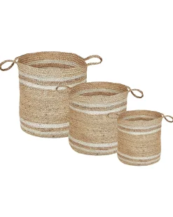 Best Sale Beliani Juuttikori Luonnonvari/Beige 3 Kpl Zhob