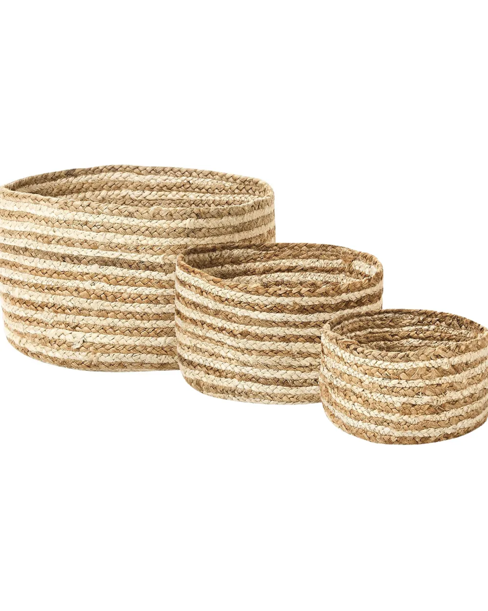 Säilytys<Beliani Juuttikori Luonnonvari/Beige 3 Kpl Kahu