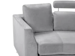 Outlet Beliani Kaareva Vaaleanharmaa 7-Istuttava Samettisohva Rotunde